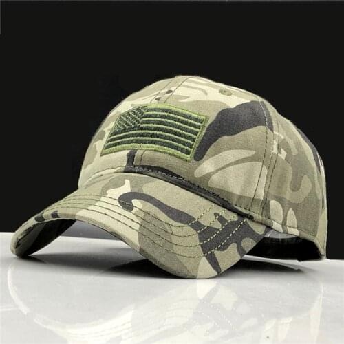 New Men Usa Flag Camouflage Baseball Cap Embroidery Cotton Tactical Snapback Dad Hat Male Summer Sports America Trucker Cap