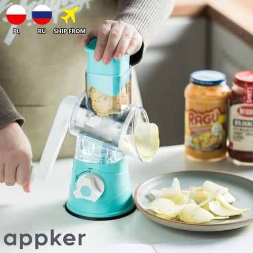 3in1 Manual Vegetable Cutter Fruit Slicer Household Multifunctional Circular Chopper Potato Cucumber Spiral Machine Kitchen Tool