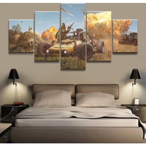 5 Piece Pubg Stimulate The Battlefield Video Game Poster Wall Pictures for Home Decor Poster Artwork Wall Decor Canvas Wholesale