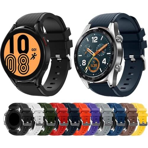 22mm 20mm Band for Samsung Galaxy Watch 4/Classic/3/46mm/42mm/active 2 Gear s3 /S2 silicone bracelet Huawei GT/2/GT2 Pro strap