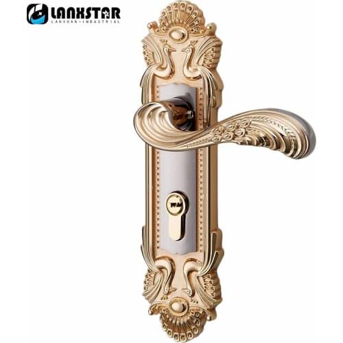 Luxury European Antique Style Handle Lock Heavey Duty Solid Wooden Door Mechanical Split Handle-locks