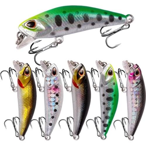 5pc/lot Sinking Minnow Fishing Lures Wobblers 4.5cm 3.5g Mini Artificial Plastic Hard Bait Crankbait Jerkbait Pesca Bass Tackle
