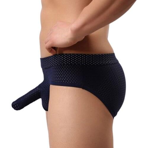 Mens Briefs Brand Underwear Male Panties Men Sexy Mesh Elephant Nose Briefs Shorts Breathable Low Waist Trunk Jockstrap Bikini