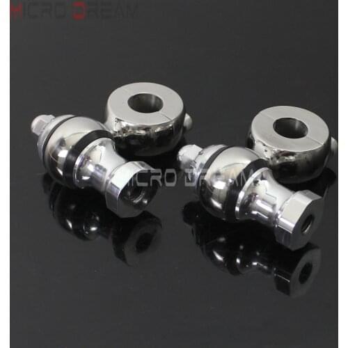 Old School Spear Polish 7/8 inch & 22mm Bar Mount Clamps 7/8'' Handlebar Risers for Harley 2" Offset Iso Dog Bone Risers