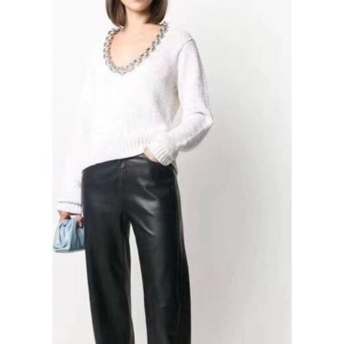 Autumn Sweaters Dress Women Winter Clothes Sexy Chain Vintage Solid Casual High Quality Runway Fashion Knit Bodycon Midi Dresses