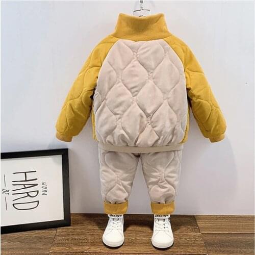 Winter Plush warm suit 3-12 years old boys and girls cotton suit