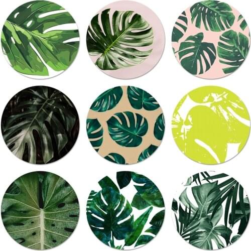 Green Monstera Leaf Icons Pins Badge Decoration Brooches Metal Badges For Clothes Backpack Decoration