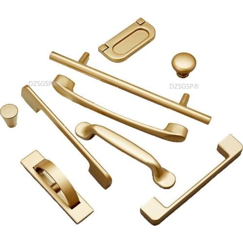 Gold Dresser Door Knob European Fashion Aluminum Square U Type Cupboard Kitchen Hardware Drawer Cabinet Handle Case Pull