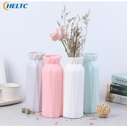 1PCS Nordic Style Modern Flower Vase Home Flower Arrangement Living Room Origami Plastic Home Decoration Ornament