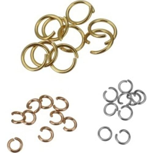 100pcs/lot Surgical Stainless Steel Jump Rings Silver Tone 0.7mm(21 gauge) Thickness 4 5 6 7 8mm Open Loop Rings Connectors