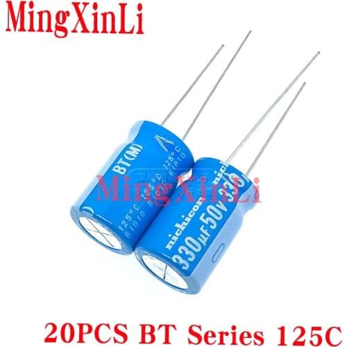 20PCS nichicon BT series 125C 50V330UF 12.5X20 Industrial grade high temperature aluminum electrolytic capacito