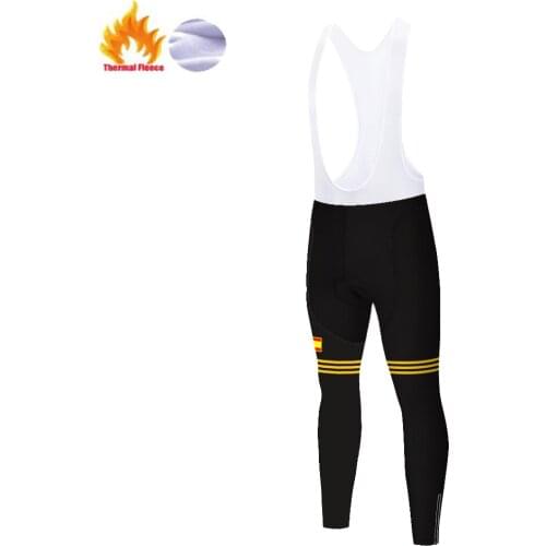 2021 Spain ciclismo ropa hombre Winter Thermal Fleece long bicycle pants team 20D gel pad long cycling pants tights