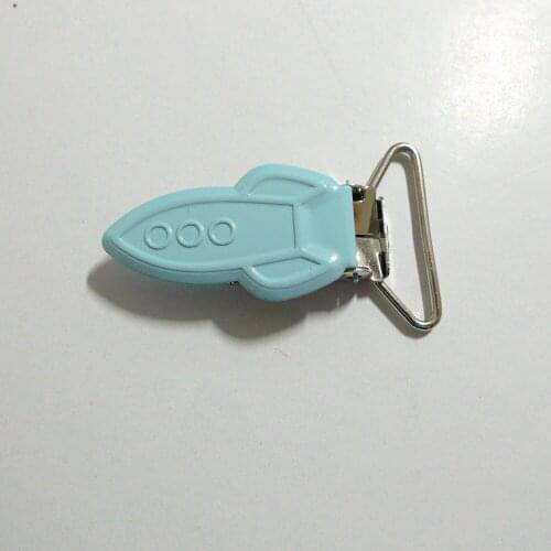 25pcs 1'' 25mm #11 BABY BLUE Enamel Rockets Suspender Clips