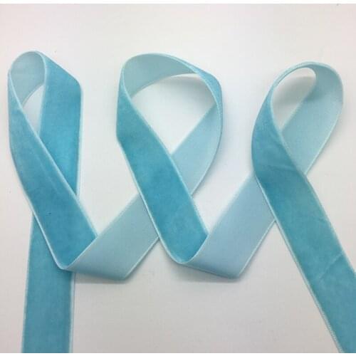 3 yards/lot 3/4"(20mm)Wide Sky blue Velvet Ribbon Headband Clips Bow Wedding Decoration