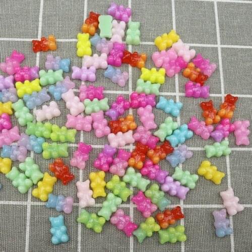 30Pcs Cute Bears Flat Back Planar Resin Accessories Color DIY Crafts Supplies Phone Shell Patch Arts Material Kids Toy Ornaments