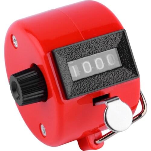 4 Digit Portable Convenient Plastic + Metal Hand Held Tally Counter Manual Palm Clicker Number Counting Golf