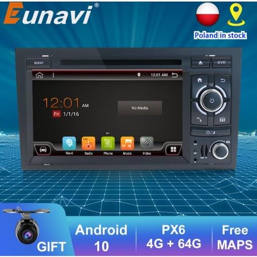 Eunavi 2 Din Car radio multimedia Player Automotivo For Audi A4 S4 2002-2008 2din stereo dvd cd gps navigation 4G 64GB Headunit