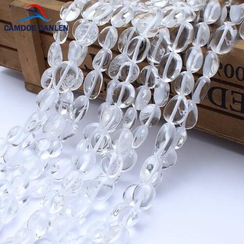 CAMDOE DANLEN Natural Lrregular Stone Clear Quartz Crystal Beads 8-10mm 15" Shaped Gravel Beads FIT Diy For Jewelry Making