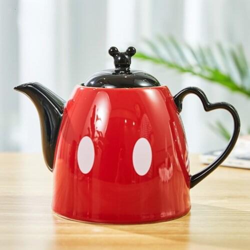 1200ml flower teapot Cartoon Kettle Coffee Milk Tea Breakfast Ceramic Kettle Office Heat Resistant Gourmand Mouse cup LB010610