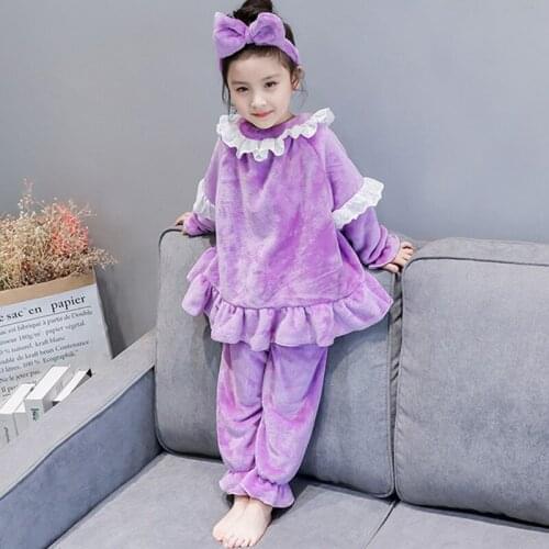 Kids Pajamas For Girls Winter Flannel Sleepwear Toddler Girls Christmas Pajamas Sets Baby Girl Clothing