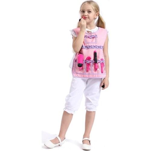 Kid Child Barber Hair Stylist Costume Kindergarten Role Play Toy Set Professional Experience Clothing Uniform Halloween Dress Up