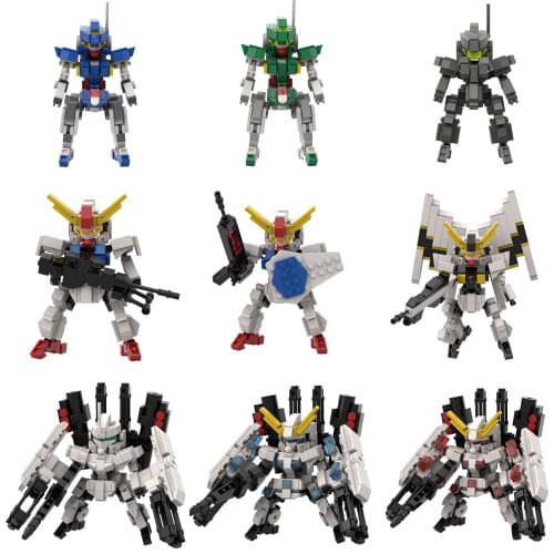 DIY MOC Manned Mecha Movable Joints Strike RX-0 Gundam Action Figure Collection Gift Assembled Building Block Toys for Gifts