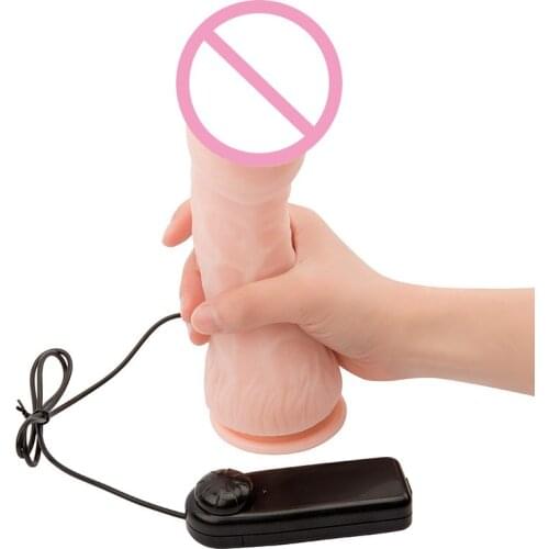 Erotic Soft Silicone Huge Dildo Multi Speed Vibrating Big Dick Suction Cup Realistic Penis Adult Sex Toys for Woman