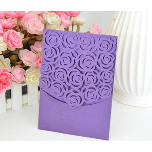 Europe type feature regional and decoration product high quality rose pocket invitaion and greetting card