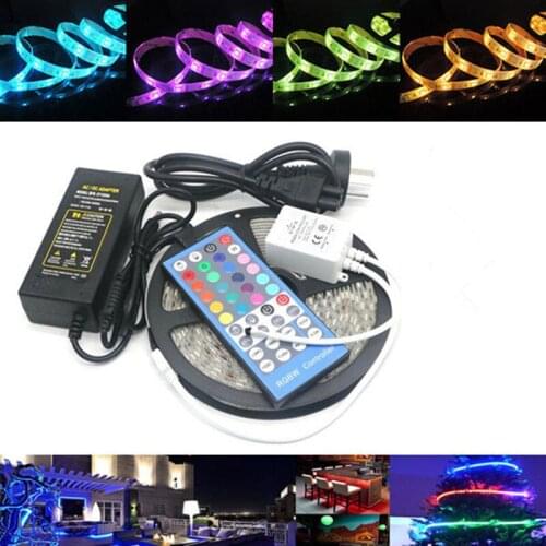 SMD 5050 RGBW+RGBWW 5M LED strip light Tape DC12V Flexible Ribbon lamp 60LEDs/M 40key Controller + 5A Power Supply Adapter