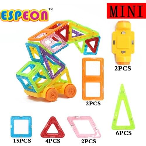 Mini Magnetic Designer Educational Building Blocks 31pcs/Set Engineering Vehicle Plastic Assemble Enlighten Bricks For Kids Gift
