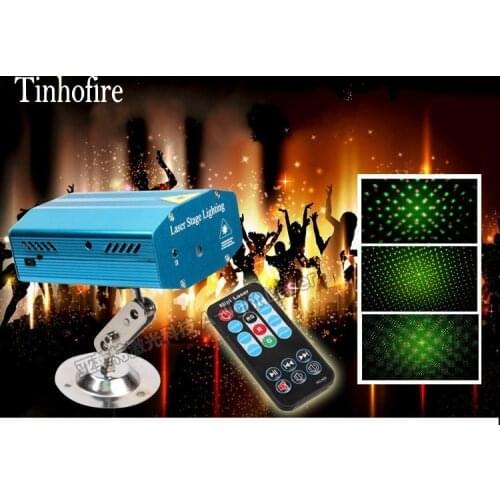 Tinhofire Remote Control Mini LED Stage Light Lamp R&G Laser Projector Stage Lighting Sound Control DJ Disco Party Club KTV