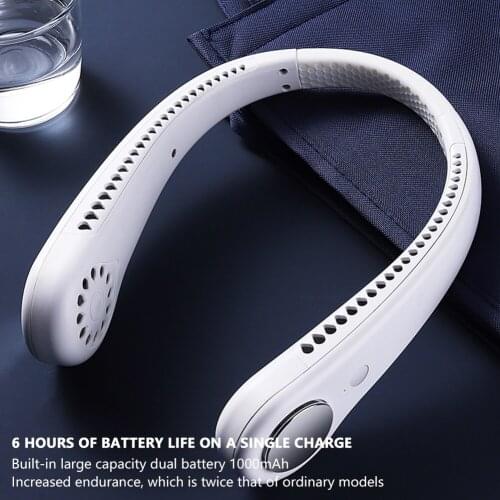 Mini Neck Fan Without Blades Portable USB Rechargeable Silent Fans Outdoor Ventilador Electric Cooling Fan