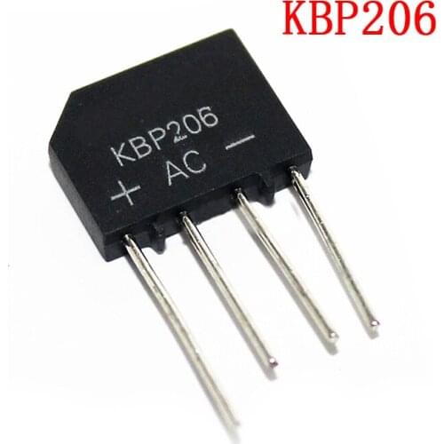 10PCS KBP206 DIP-4 KBP206G DIP DIP4 Bridge Rectifier 2A 600V new and original IC