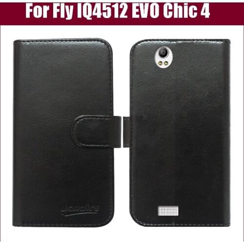 New arrival! Flip Leather case cover for Fly IQ4512 EVO Chic 4 Quad Mobile phone with card holder wallet style six colors