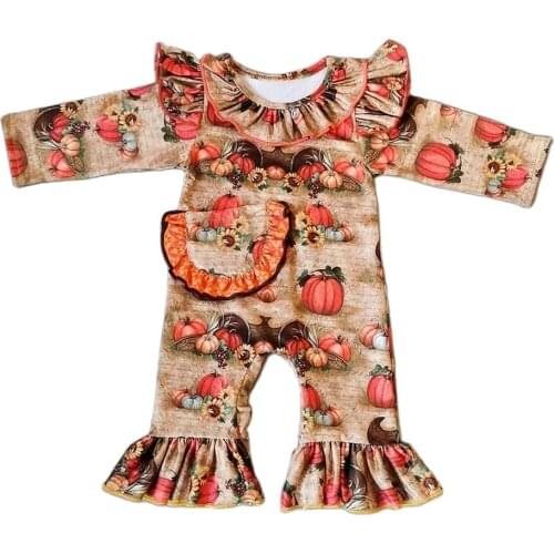 Holiday Toddler Baby Thanksgiving Halloween Christmas Print Cotton Romper Outfits
