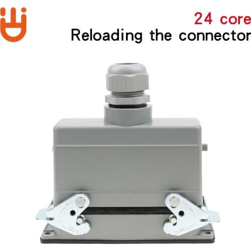 Rectangular heavy-duty connector he-24-5-24 24 core side ejection base cover high base cover aviation plug 16A