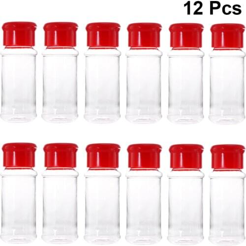 12pcs High Quality Thicken Kitchen Seasoning Bottle Clear Glass Seasoning Shaker Spice Bottle For Salt Sugar Kitchen Tools A35