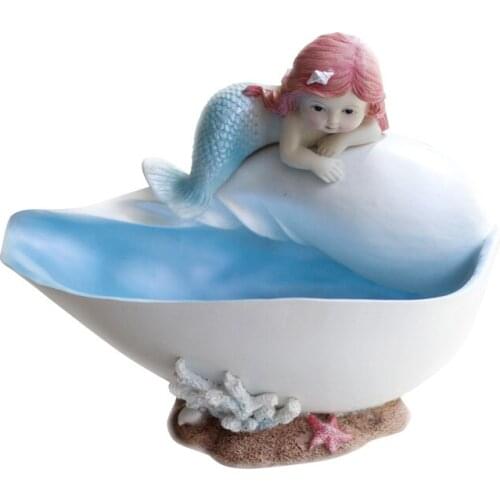 Modern Resin Mermaid Figures Handmade Gifts Storage Box Fairy Garden Miniature Multifunctiona Home Decoration Accessories