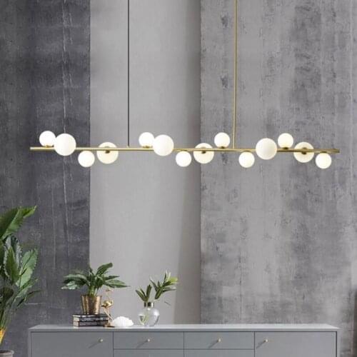 Nordic LED Chandeliers home decor Glass Ball Hanging Lights use For Dining Room Kitchen Living Room G4 AC110V AC220V