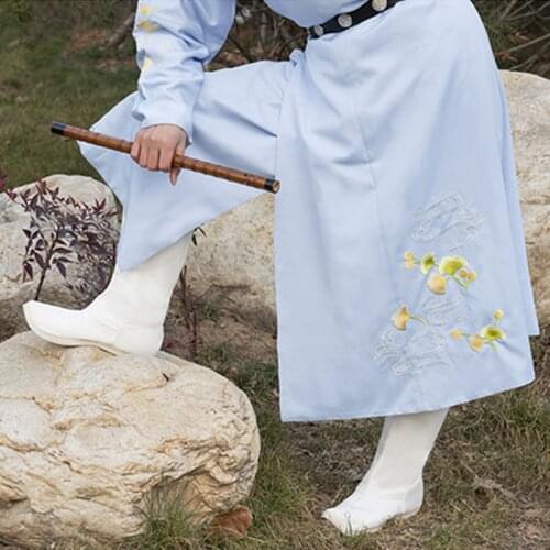 Ancient Warrior Cloth Boots Retro Vintage Swordsman Cosplay Accessories Shoes Anime Cosplay Ox Tendon Sole