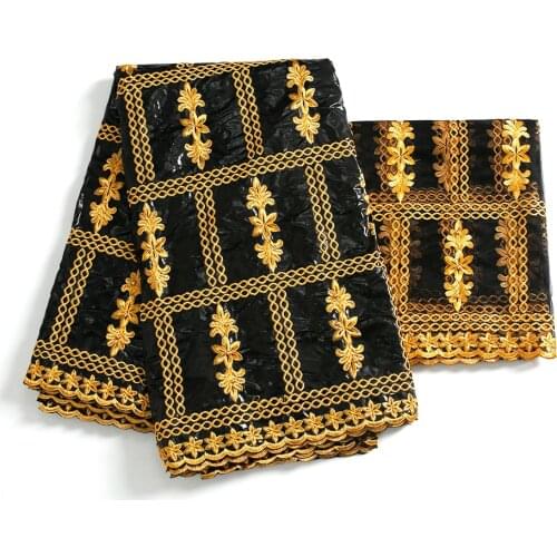 Nigerian Ankara Fabric African Women Dress Sewing Material Bazin Riche Textile Brocade Fabric 2021 Tissus Africain 5+2 yards/lot