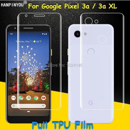 Front / Back Full Coverage Clear Soft TPU Film Screen Protector For Google Pixel 3a / 3a XL (Not Tempered Glass)