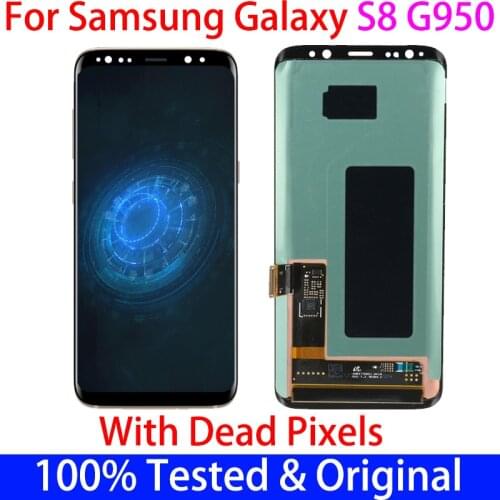 ORIGINAL SUPER AMOLED S8 LCD for SAMSUNG Galaxy S8 G950 G950F Display S8 Plus G955 G955F Touch Screen Digitizer dot