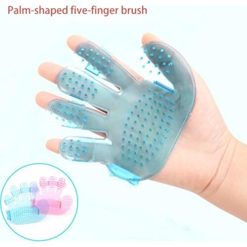 1pcs Transparent Fashion Rubber Pet Bath Brush Dog Toys Massage Brush Pet Hand Brush for Dogs and Cats Pet Accessories Blue,Pink