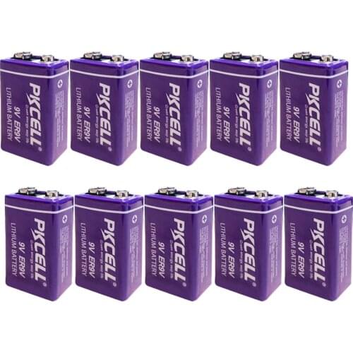 10pcs 9V battery ER9v thermometer batteries lithium battery LiSOCl2 Batteries replace 6f22/6lr61 for smoke alarm Toys