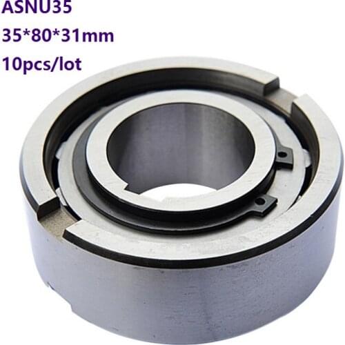 10pcs/lot ASNU35 NFS35 35×80×31mm One Way Clutch Roller Type Bearings Sprag Freewheel Backstop CAM CLUTCH 35*80*31mm