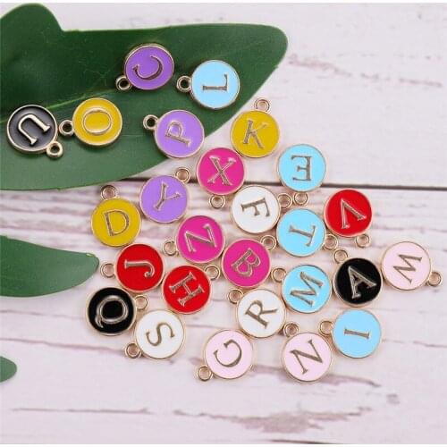 10pcs/lot Colorful Alphabet Round ABC Shape Beads For Jewelry Making DIY Bracelet Necklace Gift