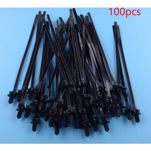 100pcs/Set Nylon Push Clips Wire Tie Released Zip Straps Pipe Cable Fastener Bundle Band for Universal Cars
