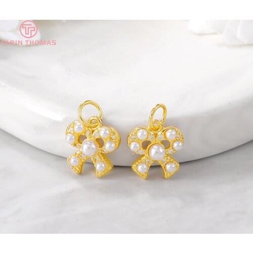 4PCS 9x10MM 24K Gold Color Plated Brass Knot Charms Pendant Connector High Quality Jewelry Accessories