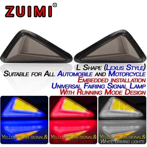 2pcs motorcycle led flashing embedded L-shaped light guide signal light for Yamaha fz6 for Honda Dax accessories